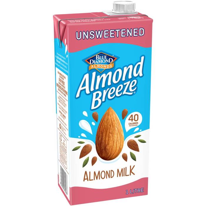 Nutrition facts almond breeze unsweetened