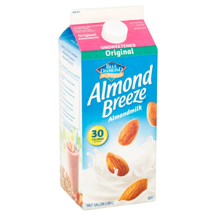 Almond breeze milk unsweetened diamond blue vanilla chocolate almondmilk