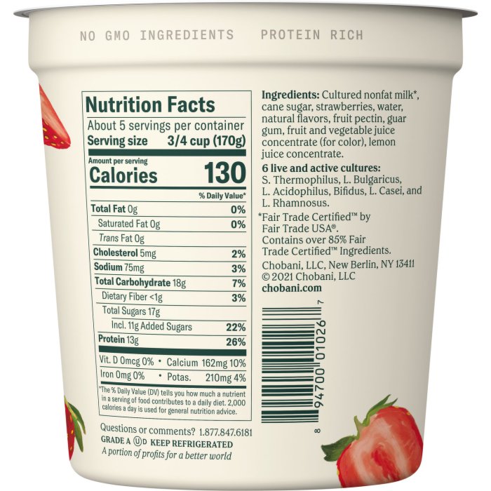 Chobani yogurt drink strawberry pinch tap